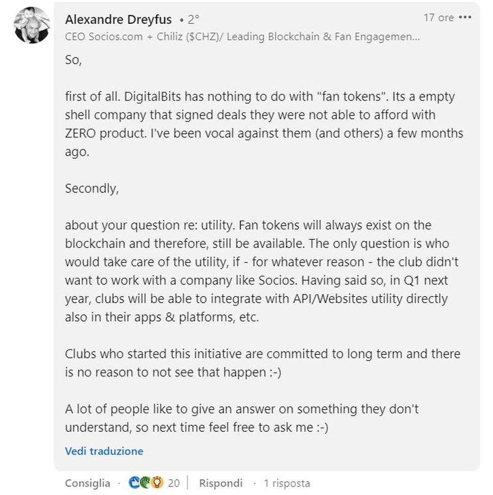 Socios a valanga su Digitalbits: “Produce zero, firmati accordi che non può permettersi”- immagine 2