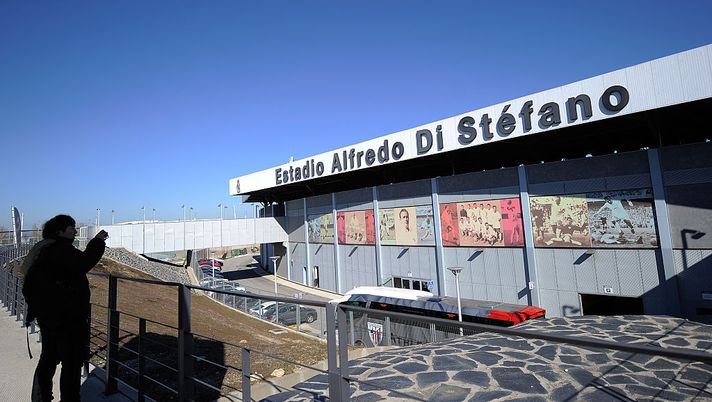 MADRID, SPAIN - FEBRUARY 08:  Exterior view of the Alfredo Di Stefano stadium prior to the Segunda Division B match between Real Madrid Castilla and Athletic Club B at Estadio Alfredo Di Stefano on February 8, 2015 in Madrid, Spain.  (Photo by Denis Doyle/Getty Images) 
