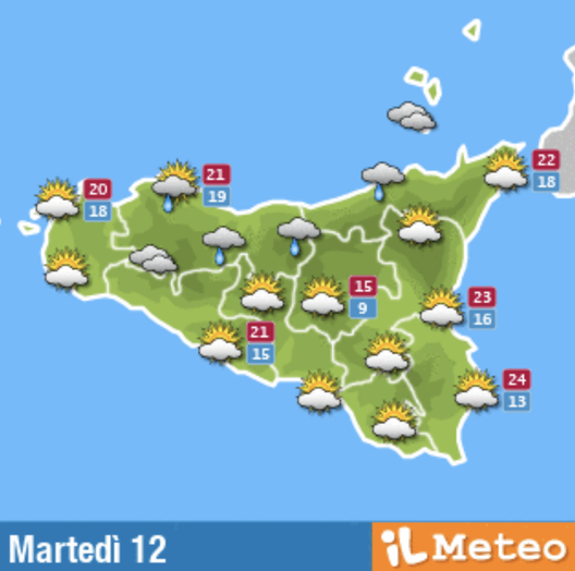 Meteo, Palermo: coperto con pioggia e schiarite, le previsioni di martedì 12 ottobre meteo