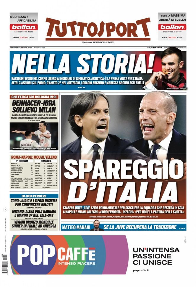 Prima Pagina, Tuttosport: “Spareggio d’Italia. Bennacer-Ibra, sollievo Milan”  Prima Pagina, Tuttosport: “Spareggio d’Italia. Bennacer-Ibra, sollievo Milan” - immagine 1