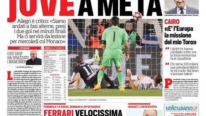 Prima Pagina, Corriere dello Sport: “Juve a metà, Atalanta rimontata ma non basta. Inter, vuoi Donnarumma?” 