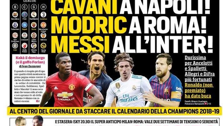 Prima Pagina, Corriere dello Sport: &#8220;Sorteggi-beffa. Bruci a San Siro. Palermo e Lecce rischiano il -8&#8230;&#8221; 