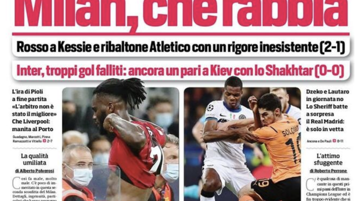 Prima Pagina, Corriere dello Sport: &#8220;Milan, che rabbia. Juve, plusvalenze nel mirino&#8221; 