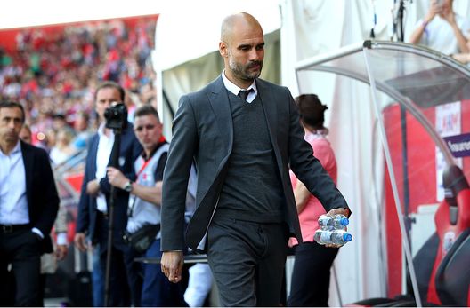 INGOLSTADT, GERMANY - MAY 07:  Josep Guardiola, head coach of Bayern Muenchen looks on during the Bundesliga match between FC Ingolstadt and FC Bayern Muenchen at Audi Sportpark on May 7, 2016 in Ingolstadt, Germany.  (Photo by Alex Grimm/Bongarts/Getty Images) 