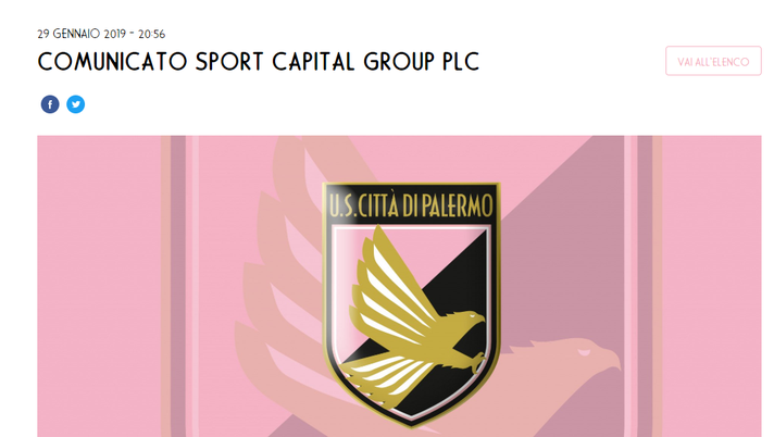 Cessione Palermo, comunicato Sport Capital Group: “Articoli falsi e inesatti, nessun mistero dietro l’acquisizione” 