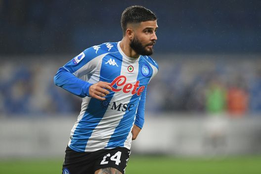 NAPLES, ITALY - DECEMBER 23: Lorenzo Insigne of SSC Napoli celebrates after scoring their sides first goal during the Serie A match between SSC Napoli and Torino FC at Stadio Diego Armando Maradona on December 23, 2020 in Naples, Italy. Sporting stadiums around Italy remain under strict restrictions due to the Coronavirus Pandemic as Government social distancing laws prohibit fans inside venues resulting in games being played behind closed doors. (Photo by Francesco Pecoraro/Getty Images) NAPLES, ITALY - DECEMBER 23: Lorenzo Insigne of SSC Napoli celebrates after scoring their sides first goal during the Serie A match between SSC Napoli and Torino FC at Stadio Diego Armando Maradona on December 23, 2020 in Naples, Italy. Sporting stadiums around Italy remain under strict restrictions due to the Coronavirus Pandemic as Government social distancing laws prohibit fans inside venues resulting in games being played behind closed doors. (Photo by Francesco Pecoraro/Getty Images)