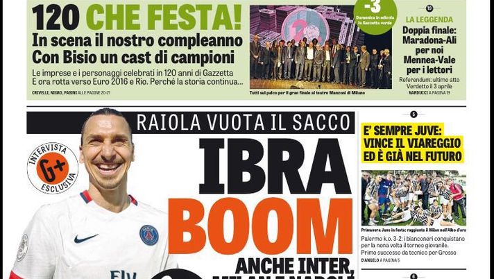 Prima Pagina, La Gazzetta dello Sport: “È sempre Juventus, Palermo ko 3-2”  Prima Pagina, La Gazzetta dello Sport: “È sempre Juventus, Palermo ko 3-2”