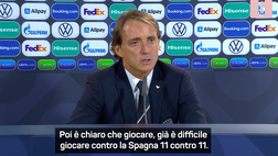 VIDEO Italia-Spagna, Mancini: “Rosso a Bonucci? Fino a quel momento gara equilibrata”