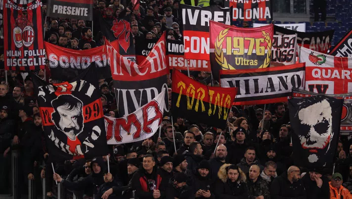 3 febbraio 2019, Roma-Milan 1-1: i tifosi della Curva Sud Milano (credits: GETTY Images)