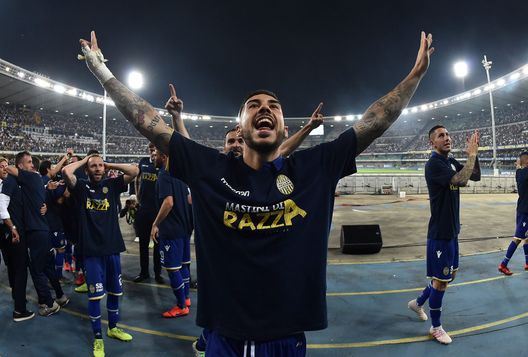 VERONA, ITALY - JUNE 02: Mattia Zaccagni of Hellas Verona celebrates the victory after the Serie B Playoff Final second leg match between Hellas Verona and AS Cittadella at Stadio Marcantonio Bentegodi on June 2, 2019 in Verona, Italy. (Photo by Giuseppe Bellini/Getty Images for Lega Serie B) VERONA, ITALY - JUNE 02: Mattia Zaccagni of Hellas Verona celebrates the victory after the Serie B Playoff Final second leg match between Hellas Verona and AS Cittadella at Stadio Marcantonio Bentegodi on June 2, 2019 in Verona, Italy. (Photo by Giuseppe Bellini/Getty Images for Lega Serie B)