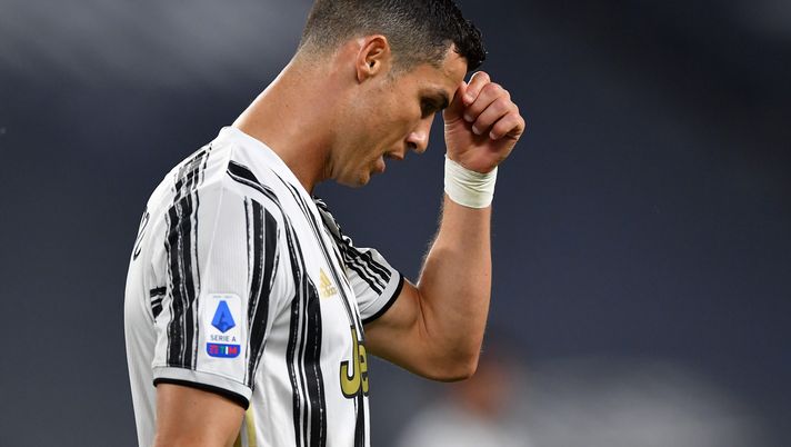 TURIN, ITALY - MAY 09: Cristiano Ronaldo of Juventus looks dejected during the Serie A match between Juventus and AC Milan at on May 09, 2021 in Turin, Italy. Sporting stadiums around Italy remain under strict restrictions due to the Coronavirus Pandemic as Government social distancing laws prohibit fans inside venues resulting in games being played behind closed doors. (Photo by Valerio Pennicino/Getty Images) TURIN, ITALY - MAY 09: Cristiano Ronaldo of Juventus looks dejected during the Serie A match between Juventus and AC Milan at on May 09, 2021 in Turin, Italy. Sporting stadiums around Italy remain under strict restrictions due to the Coronavirus Pandemic as Government social distancing laws prohibit fans inside venues resulting in games being played behind closed doors. (Photo by Valerio Pennicino/Getty Images)