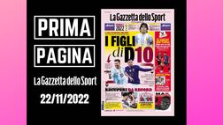 Prima pagina Gazzetta dello Sport: “Messi e Mbappé, i figli di D10”
