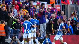 L’Espanyol vieterà il derby ai tifosi con indosso stemmi del Barça quasi campione…
