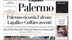 Prima Pagina, La Repubblica: “Palermo ricorda Falcone. Lagalla e Cuffaro assenti”