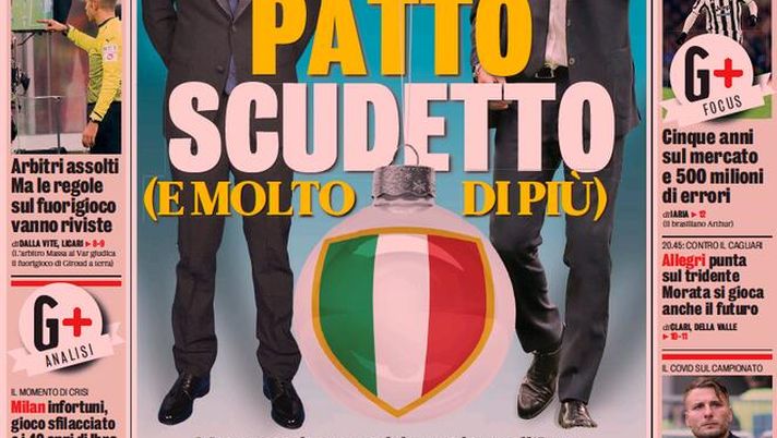 Prima Pagina,La Gazzetta dello Sport: “Allegri punta sul tridente. Immobile positivo” Prima Pagina