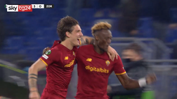 VIDEO Roma-Lecce, Zaniolo show in Coppa Italia: dal tacco per Abraham al palo in 38″
