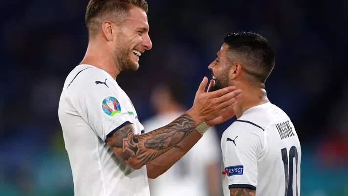 Immobile e Insigne con l'Italia
