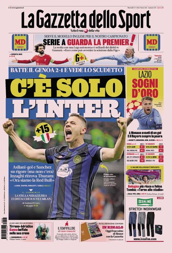 Prima Pagina Gazzetta dello Sport 05-03-2024