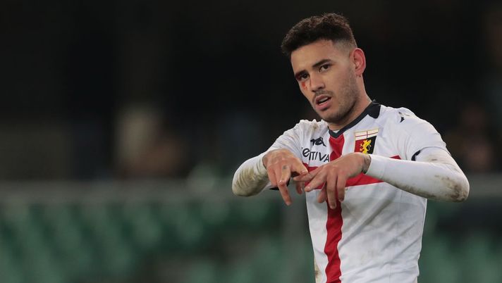 VERONA, ITALY - JANUARY 12: Toni Sanabria of Genoa CFC celebrates after scoring the opening goal during the Serie A match between Hellas Verona and Genoa CFC at Stadio Marcantonio Bentegodi on January 12, 2020 in Verona, Italy. (Photo by Emilio Andreoli/Getty Images) VERONA, ITALY - JANUARY 12: Toni Sanabria of Genoa CFC celebrates after scoring the opening goal during the Serie A match between Hellas Verona and Genoa CFC at Stadio Marcantonio Bentegodi on January 12, 2020 in Verona, Italy. (Photo by Emilio Andreoli/Getty Images)