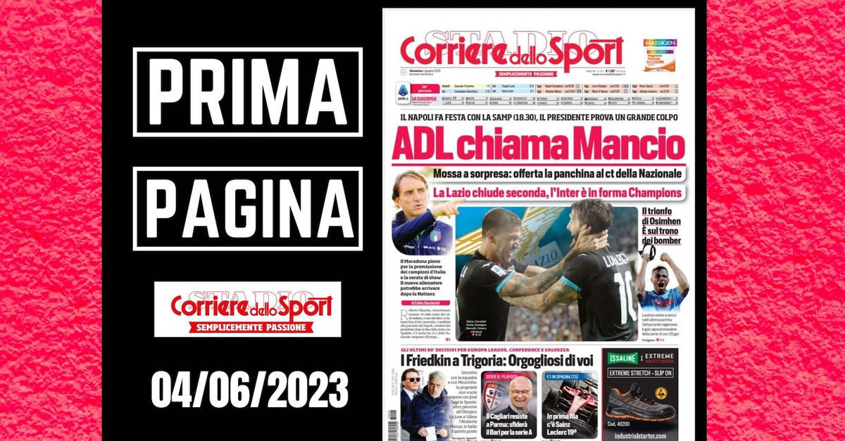 L'apertura del Corriere dello Sport: Sarri in volo, Mou a terra