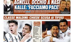 Prima Pagina, Tuttosport: “Agnelli, occhio a Nasi. Tre colpi Juve. Tonfo Milan, Inter a -9 dallo scudetto”