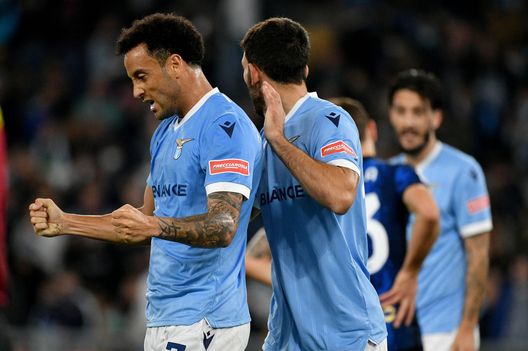 L'esultanza di Felipe Anderson L'esultanza di Felipe Anderson