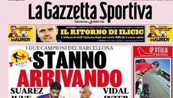 Rassegna stampa dei principali quotidiani sportivi nazionali