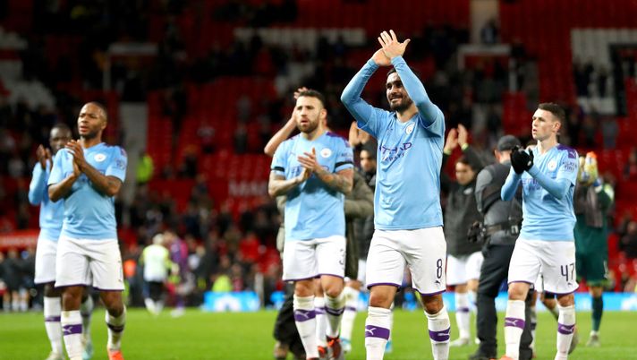 MANCHESTER, ENGLAND - JANUARY 07: Ilkay Gundogan of Manchester City acknowledges the fans after the Carabao Cup Semi Final match between Manchester United and Manchester City at Old Trafford on January 07, 2020 in Manchester, England. (Photo by Michael Steele/Getty Images) MANCHESTER, ENGLAND - JANUARY 07: Ilkay Gundogan of Manchester City acknowledges the fans after the Carabao Cup Semi Final match between Manchester United and Manchester City at Old Trafford on January 07, 2020 in Manchester, England. (Photo by Michael Steele/Getty Images)