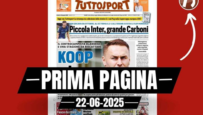 Prima Pagina Tuttosport 22 giugno