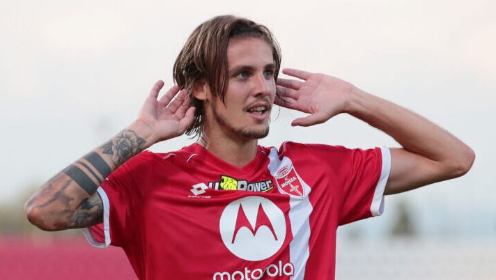 MONZA, ITALY - AUGUST 26: Andrea Colpani of Monza celebrates after scoring the team's second goal during the Serie A TIM match between AC Monza and Empoli FC at U-Power Stadium on August 26, 2023 in Monza, Italy. (Photo by Emilio Andreoli/Getty Images) Voti fantacalcio: Pinamonti come Cheddira, bocciato Laurienté! Colpani più di Krstovic - immagine 1