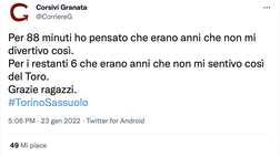 Torino-Sassuolo 1-1, le reazioni social: “Tre legni in una partita, solo noi…”