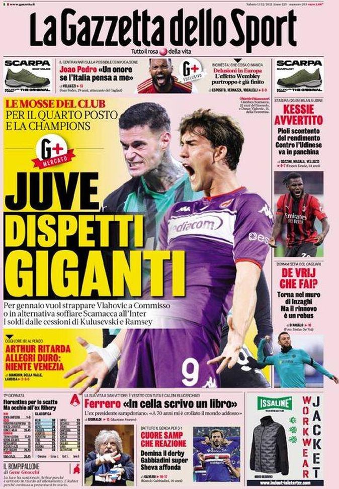 Prima Pagina, La Gazzetta dello Sport: “Juve, dispetti giganti!” Prima Pagina, La Gazzetta dello Sport: “Juve, dispetti giganti!” - immagine 1