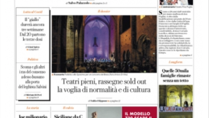 Prima Pagina, La Repubblica Palermo: &#8220;Cosa nostra si riorganizza&#8221; 