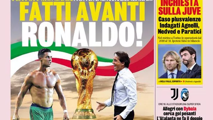 Prima Pagina, La Gazzetta dello Sport: &#8220;Fatti avanti Ronaldo!&#8221;