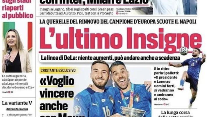 Prima Pagina, Corriere dello Sport: “Sabato da grandi con Inter, Milan e Lazio” Prima Pagina, Corriere dello Sport: “Sabato da grandi con Inter, Milan e Lazio”