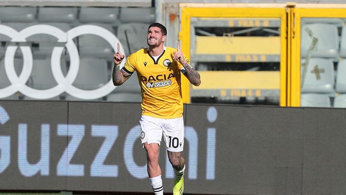 Il capitano dell'Udinese, Rodrigo De Paul, dopo il gol segnato contro lo Spezia Il capitano dell'Udinese, Rodrigo De Paul, dopo il gol segnato contro lo Spezia