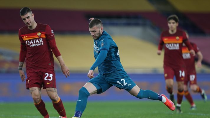 Ante Rebic (attaccante AC Milan), qui in gol in Roma-Milan 1-2 (Serie A 2020-2021) | News (Getty Images) 