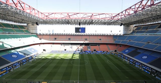 MILAN, ITALY - APRIL 07: A general view inside the stadium prior to the Serie A match between FC Internazionale and US Sassuolo at Stadio Giuseppe Meazza on April 07, 2021 in Milan, Italy. (Photo by Emilio Andreoli - Inter/Inter via Getty Images) MILAN, ITALY - APRIL 07: A general view inside the stadium prior to the Serie A match between FC Internazionale and US Sassuolo at Stadio Giuseppe Meazza on April 07, 2021 in Milan, Italy. (Photo by Emilio Andreoli - Inter/Inter via Getty Images)