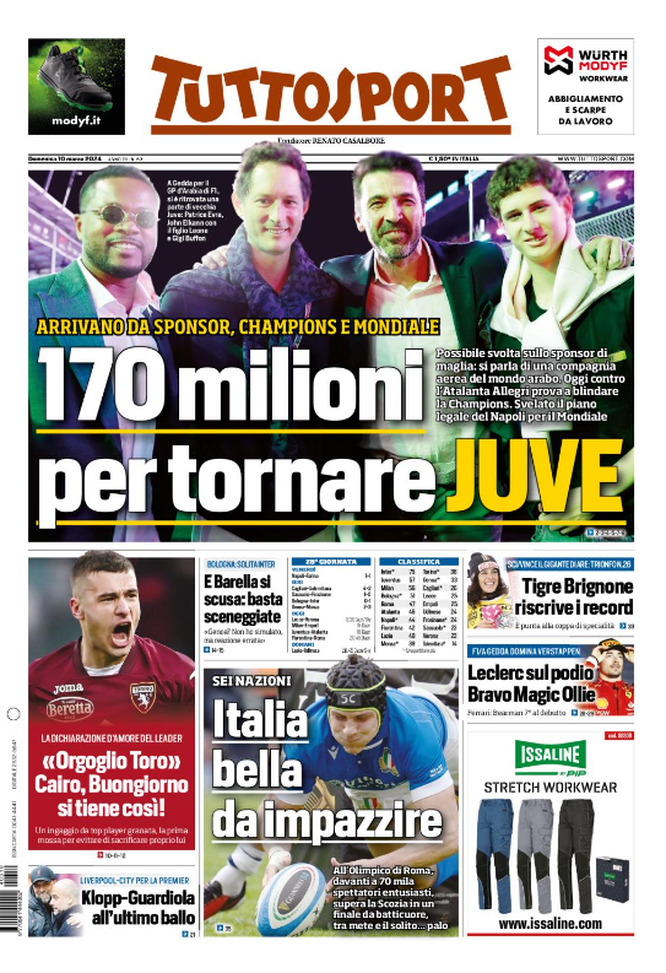 Prima Pagina Tuttosport 10-03-2024