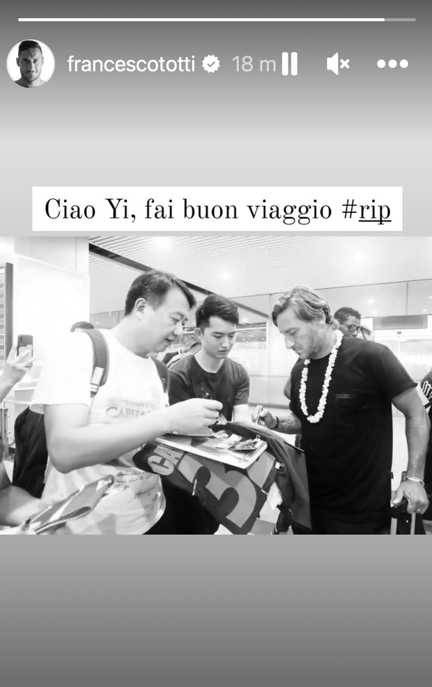 Totti saluta Yi, il più grande tifoso della Roma in Cina è morto ieri- immagine 2