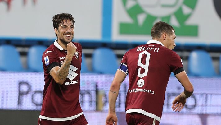 FERRARA, ITALY - JULY 26: Simone Verdi of FC Torino celebrates after scoring a goal during the Serie A match between SPAL and  Torino FC at Stadio Paolo Mazza on July 26, 2020 in Ferrara, Italy.  (Photo by Gabriele Maltinti/Getty Images) 