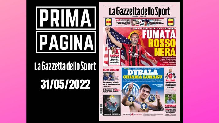 La Gazzetta dello Sport, la prima pagina di oggi, martedì 31 maggio 2022 La Gazzetta dello Sport