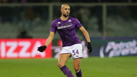 FLORENCE, ITALY - JANUARY 21: Sofyan Amrabat of ACF Fiorentina in action during the Serie A match between ACF Fiorentina and Torino FC at Stadio Artemio Franchi on January 21, 2023 in Florence, Italy. (Photo by Gabriele Maltinti/Getty Images)
