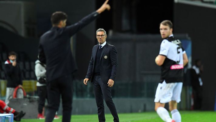 UDINE, ITALY - OCTOBER 03: Luca Gotti head coach of Udinese Calcio reacts during the Serie A match between Udinese Calcio and AS Roma at Dacia Arena on October 03, 2020 in Udine, Italy. (Photo by Alessandro Sabattini/Getty Images) 