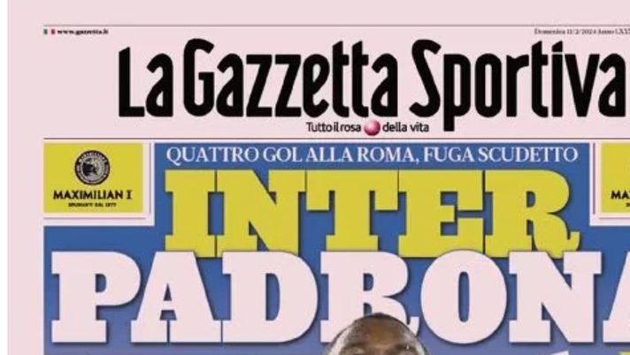 PRIMA PAGINA GAZZETTA DELLO SPORT OGGI