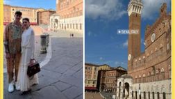 Bastoni in vacanza con Camilla e la piccola Azzurra, tappa a Siena