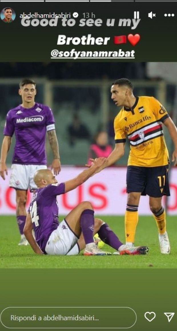 FOTO – Sabiri saluta Amrabat: “Bello rivederti, fratello mio”- immagine 2