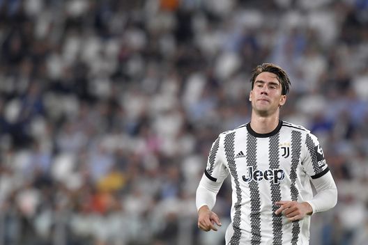TURIN, ITALY - SEPTEMBER 14: Dusan Vlahovic of Juventus looks on during the UEFA Champions League group H match between Juventus and SL Benfica at Allianz Stadium on September 14, 2022 in Turin, Italy. (Photo by Filippo Alfero - Juventus FC/Juventus FC via Getty Images) Juventus