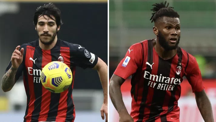 Sandro Tonali e Franck Kessie, centrocampisti del Milan (Getty Images)