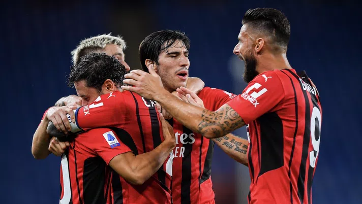 L'esultanza dei giocatori del Milan per il gol di Brahim Díaz in Sampdoria-Milan 0-1 (Serie A 2021-2022) | News (Getty Images)